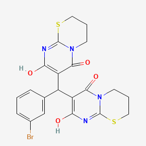 7-[(3-bromophenyl)(8-hydroxy-6-oxo-3,4-dihydro-2H,6H-pyrimido[2,1-b][1,3]thiazin-7-yl)methyl]-8-hydroxy-3,4-dihydro-2H,6H-pyrimido[2,1-b][1,3]thiazin-6-one