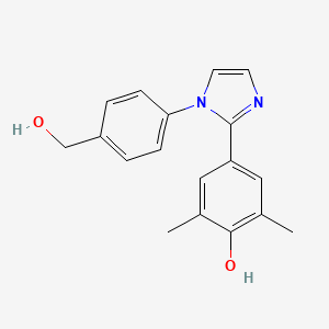 molecular formula C18H18N2O2 B6044702 4-{1-[4-(hydroxymethyl)phenyl]-1H-imidazol-2-yl}-2,6-dimethylphenol 