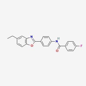 molecular formula C22H17FN2O2 B6044719 N-[4-(5-ethyl-1,3-benzoxazol-2-yl)phenyl]-4-fluorobenzamide 