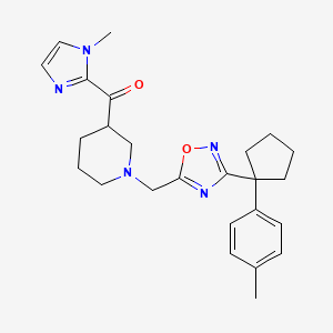 (1-methyl-1H-imidazol-2-yl)[1-({3-[1-(4-methylphenyl)cyclopentyl]-1,2,4-oxadiazol-5-yl}methyl)-3-piperidinyl]methanone