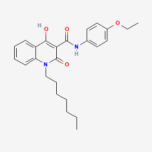 molecular formula C25H30N2O4 B604474 N-(4-ethoxyphenyl)-1-heptyl-4-hydroxy-2-oxo-1,2-dihydro-3-quinolinecarboxamide CAS No. 331653-03-3