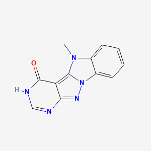 molecular formula C12H9N5O B6044744 5-methyl-3H-pyrimido[4',5':3,4]pyrazolo[1,5-a]benzimidazol-4(5H)-one 