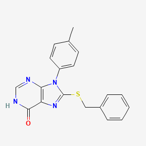 molecular formula C19H16N4OS B6044761 8-(benzylthio)-9-(4-methylphenyl)-1,9-dihydro-6H-purin-6-one 