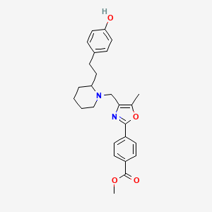 molecular formula C26H30N2O4 B6044777 methyl 4-[4-({2-[2-(4-hydroxyphenyl)ethyl]-1-piperidinyl}methyl)-5-methyl-1,3-oxazol-2-yl]benzoate 