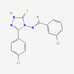 molecular formula C15H10Cl2N4S B6044784 4-[(3-chlorobenzylidene)amino]-5-(4-chlorophenyl)-4H-1,2,4-triazole-3-thiol 