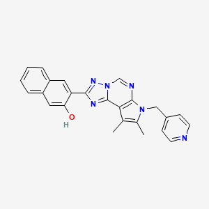 molecular formula C25H20N6O B6044789 3-[8,9-dimethyl-7-(4-pyridinylmethyl)-7H-pyrrolo[3,2-e][1,2,4]triazolo[1,5-c]pyrimidin-2-yl]-2-naphthol 