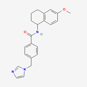 molecular formula C22H23N3O2 B6044793 4-(1H-imidazol-1-ylmethyl)-N-(6-methoxy-1,2,3,4-tetrahydro-1-naphthalenyl)benzamide 