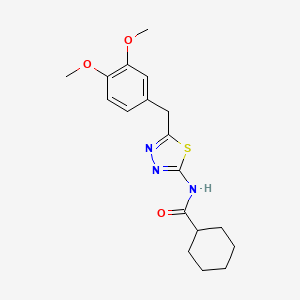 molecular formula C18H23N3O3S B6044798 N-[5-(3,4-dimethoxybenzyl)-1,3,4-thiadiazol-2-yl]cyclohexanecarboxamide 