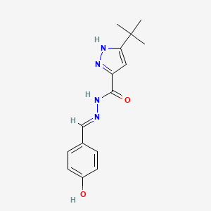 molecular formula C15H18N4O2 B604480 3-tert-butyl-N'-(4-hydroxybenzylidene)-1H-pyrazole-5-carbohydrazide CAS No. 1285613-12-8