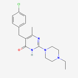 molecular formula C18H23ClN4O B6044815 5-(4-chlorobenzyl)-2-(4-ethyl-1-piperazinyl)-6-methyl-4(3H)-pyrimidinone 