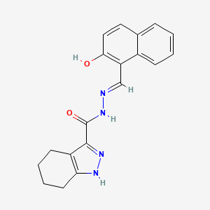 molecular formula C19H18N4O2 B604482 N'-[(2-hydroxy-1-naphthyl)methylene]-4,5,6,7-tetrahydro-1H-indazole-3-carbohydrazide CAS No. 5323-94-4