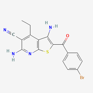 molecular formula C17H13BrN4OS B6044854 3,6-diamino-2-(4-bromobenzoyl)-4-ethylthieno[2,3-b]pyridine-5-carbonitrile 