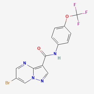 molecular formula C14H8BrF3N4O2 B6044869 6-bromo-N-[4-(trifluoromethoxy)phenyl]pyrazolo[1,5-a]pyrimidine-3-carboxamide 