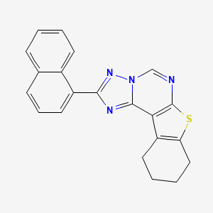 molecular formula C21H16N4S B6044889 2-(1-naphthyl)-8,9,10,11-tetrahydro[1]benzothieno[3,2-e][1,2,4]triazolo[1,5-c]pyrimidine 