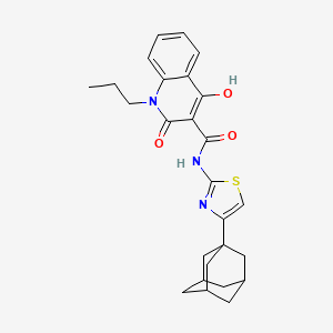 N-[4-(1-adamantyl)-1,3-thiazol-2-yl]-4-hydroxy-2-oxo-1-propyl-1,2-dihydro-3-quinolinecarboxamide