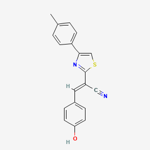 molecular formula C19H14N2OS B6044896 3-(4-hydroxyphenyl)-2-[4-(4-methylphenyl)-1,3-thiazol-2-yl]acrylonitrile 