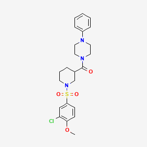 molecular formula C23H28ClN3O4S B6044916 1-({1-[(3-chloro-4-methoxyphenyl)sulfonyl]-3-piperidinyl}carbonyl)-4-phenylpiperazine 