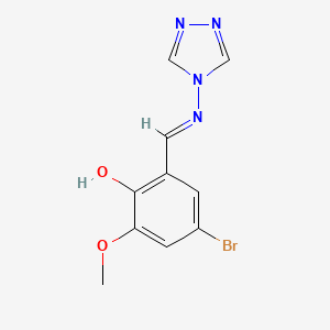 molecular formula C10H9BrN4O2 B6044918 4-bromo-2-methoxy-6-[(4H-1,2,4-triazol-4-ylimino)methyl]phenol 