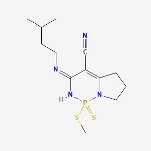 molecular formula C13H21N4PS2 B6044931 3-[(3-methylbutyl)amino]-1-(methylthio)-1,5,6,7-tetrahydropyrrolo[1,2-c][1,3,2]diazaphosphinine-4-carbonitrile 1-sulfide 