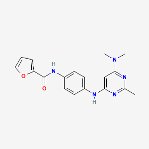 molecular formula C18H19N5O2 B6044933 N-(4-{[6-(dimethylamino)-2-methyl-4-pyrimidinyl]amino}phenyl)-2-furamide 