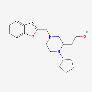 molecular formula C20H28N2O2 B6044935 2-[4-(1-benzofuran-2-ylmethyl)-1-cyclopentyl-2-piperazinyl]ethanol 