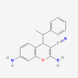 molecular formula C18H17N3O B6044939 2,7-diamino-4-(1-phenylethyl)-4H-chromene-3-carbonitrile 