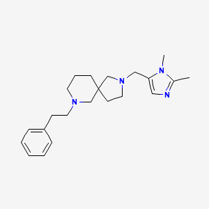molecular formula C22H32N4 B6044948 2-[(1,2-dimethyl-1H-imidazol-5-yl)methyl]-7-(2-phenylethyl)-2,7-diazaspiro[4.5]decane 