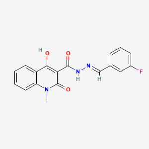 N'-(3-fluorobenzylidene)-4-hydroxy-1-methyl-2-oxo-1,2-dihydro-3-quinolinecarbohydrazide