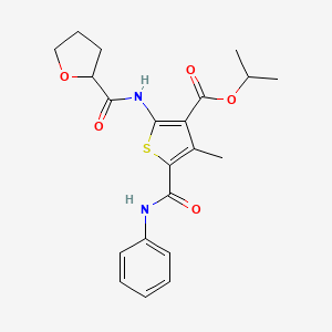 molecular formula C21H24N2O5S B6044954 isopropyl 5-(anilinocarbonyl)-4-methyl-2-[(tetrahydro-2-furanylcarbonyl)amino]-3-thiophenecarboxylate 