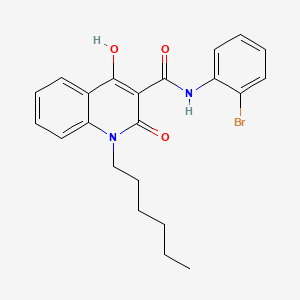 molecular formula C22H23BrN2O3 B604496 N-(2-bromophenyl)-1-hexyl-4-hydroxy-2-oxo-1,2-dihydro-3-quinolinecarboxamide CAS No. 369607-93-2
