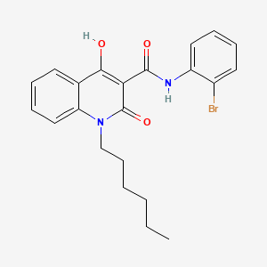 1-HEXYL-4-HO-2-OXO-1,2-2H-QUINOLINE-3-CARBOXYLIC ACID (2-BROMO-PHENYL)-AMIDE