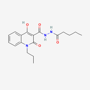 4-hydroxy-2-oxo-N'-pentanoyl-1-propyl-1,2-dihydroquinoline-3-carbohydrazide