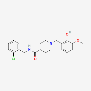 molecular formula C21H25ClN2O3 B6044991 N-(2-chlorobenzyl)-1-(2-hydroxy-3-methoxybenzyl)-4-piperidinecarboxamide 
