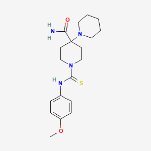molecular formula C19H28N4O2S B6044995 1'-{[(4-methoxyphenyl)amino]carbonothioyl}-1,4'-bipiperidine-4'-carboxamide 