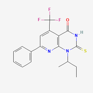 molecular formula C18H16F3N3OS B6044996 1-sec-butyl-2-mercapto-7-phenyl-5-(trifluoromethyl)pyrido[2,3-d]pyrimidin-4(1H)-one 