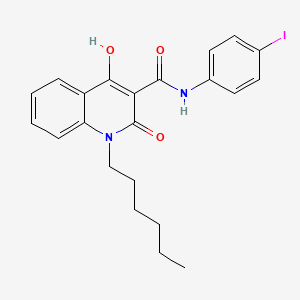 1-hexyl-4-hydroxy-N-(4-iodophenyl)-2-oxo-1,2-dihydro-3-quinolinecarboxamide