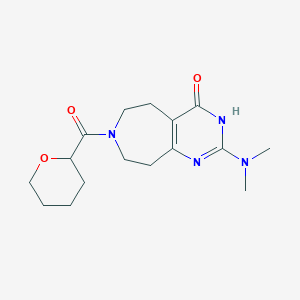 molecular formula C16H24N4O3 B6045010 2-(dimethylamino)-7-(tetrahydro-2H-pyran-2-ylcarbonyl)-3,5,6,7,8,9-hexahydro-4H-pyrimido[4,5-d]azepin-4-one 