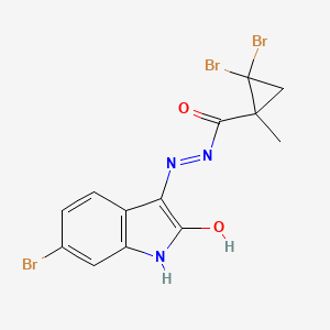 molecular formula C13H10Br3N3O2 B6045069 2,2-dibromo-N'-(6-bromo-2-oxo-1,2-dihydro-3H-indol-3-ylidene)-1-methylcyclopropanecarbohydrazide 