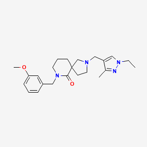 molecular formula C23H32N4O2 B6045076 2-[(1-ethyl-3-methyl-1H-pyrazol-4-yl)methyl]-7-(3-methoxybenzyl)-2,7-diazaspiro[4.5]decan-6-one 
