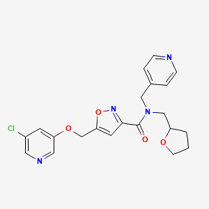 5-{[(5-chloro-3-pyridinyl)oxy]methyl}-N-(4-pyridinylmethyl)-N-(tetrahydro-2-furanylmethyl)-3-isoxazolecarboxamide