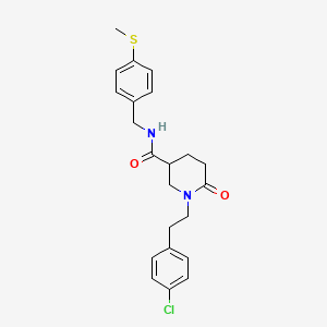molecular formula C22H25ClN2O2S B6045089 1-[2-(4-chlorophenyl)ethyl]-N-[4-(methylthio)benzyl]-6-oxo-3-piperidinecarboxamide 