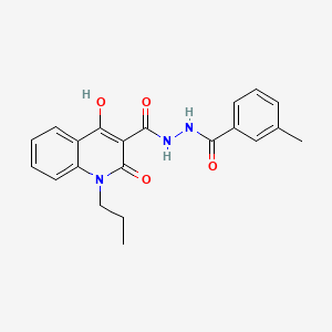 4-hydroxy-N'-[(3-methylphenyl)carbonyl]-2-oxo-1-propyl-1,2-dihydroquinoline-3-carbohydrazide