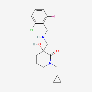 molecular formula C17H22ClFN2O2 B6045095 3-{[(2-chloro-6-fluorobenzyl)amino]methyl}-1-(cyclopropylmethyl)-3-hydroxy-2-piperidinone 