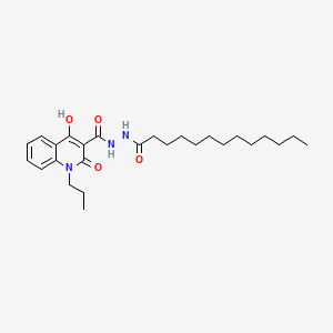 molecular formula C26H39N3O4 B604510 4-hydroxy-2-oxo-1-propyl-N'-tridecanoyl-1,2-dihydroquinoline-3-carbohydrazide CAS No. 300588-43-6