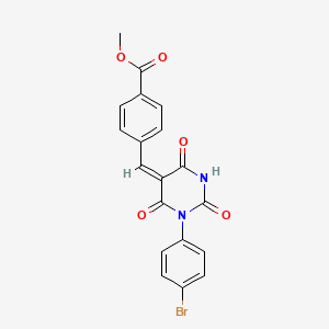 molecular formula C19H13BrN2O5 B6045101 methyl 4-{[1-(4-bromophenyl)-2,4,6-trioxotetrahydro-5(2H)-pyrimidinylidene]methyl}benzoate 