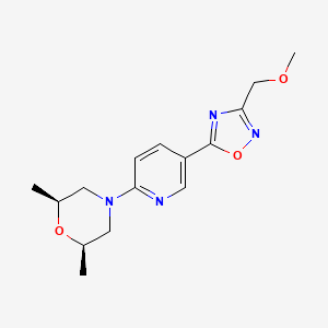 molecular formula C15H20N4O3 B6045113 (2R*,6S*)-4-{5-[3-(methoxymethyl)-1,2,4-oxadiazol-5-yl]-2-pyridinyl}-2,6-dimethylmorpholine 