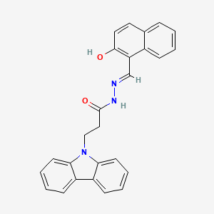 molecular formula C26H21N3O2 B604512 3-(9H-carbazol-9-yl)-N'-[(2-hydroxy-1-naphthyl)methylene]propanohydrazide CAS No. 364054-32-0