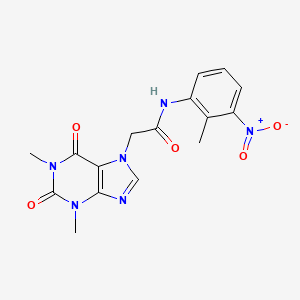 2-(1,3-dimethyl-2,6-dioxo-1,2,3,6-tetrahydro-7H-purin-7-yl)-N-(2-methyl-3-nitrophenyl)acetamide