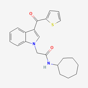molecular formula C22H24N2O2S B6045129 N-cycloheptyl-2-[3-(2-thienylcarbonyl)-1H-indol-1-yl]acetamide 