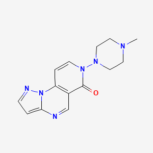 molecular formula C14H16N6O B6045147 7-(4-methyl-1-piperazinyl)pyrazolo[1,5-a]pyrido[3,4-e]pyrimidin-6(7H)-one 